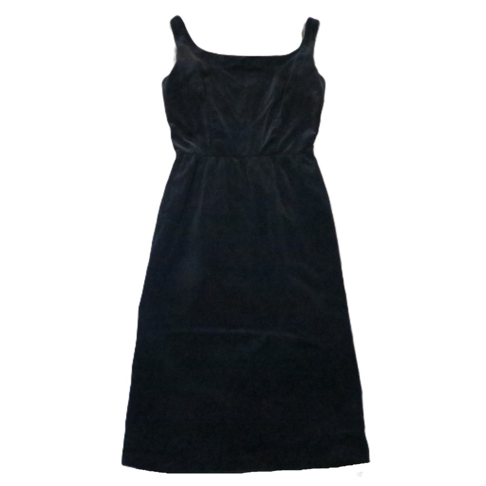Handmade Velvet Sheath Dress XS Black Midi Whimsigoth Witchy Vamp Dark Academia‎